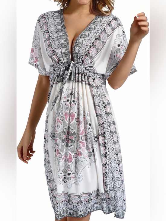 Cherry Cat Other - Women’s V-Neck Swim Cover Up